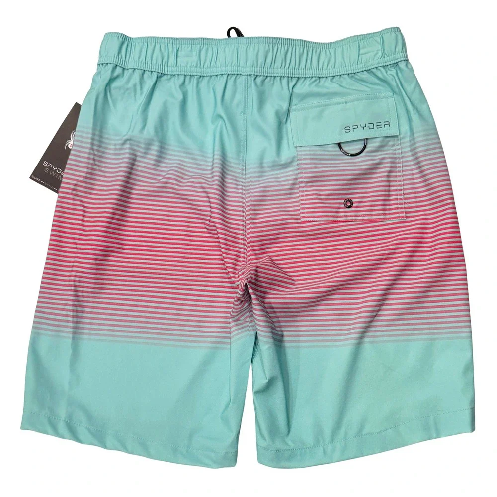 Spyder Ombre Stripes Board Shorts - NWT Mens XL Mint / Magenta - #45399-K4